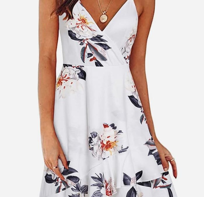 Fash#11 – Spaghetti Casual Beach Outfits Clothes Flowy Wrap Dress