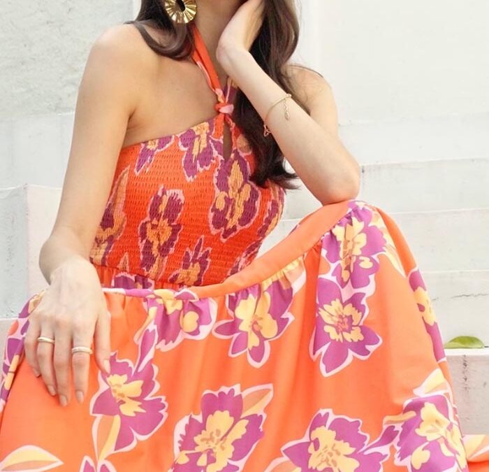 Fash#3 – Sleeveless Smocked Floral Flowy Maxi Dress